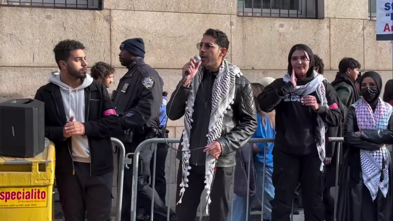 “All Out for Gaza” WOL Rally New York City Instagram Nov 16 2023_Mohsen Mahdawi Calls for Israel’s Destruction, Accuses Israel of Genocide.mp4_#42